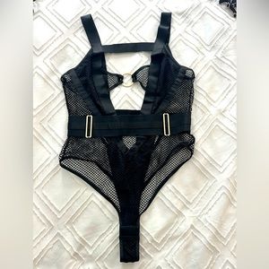 Honey Birdette Axl Black Bodysuit Playsuit large